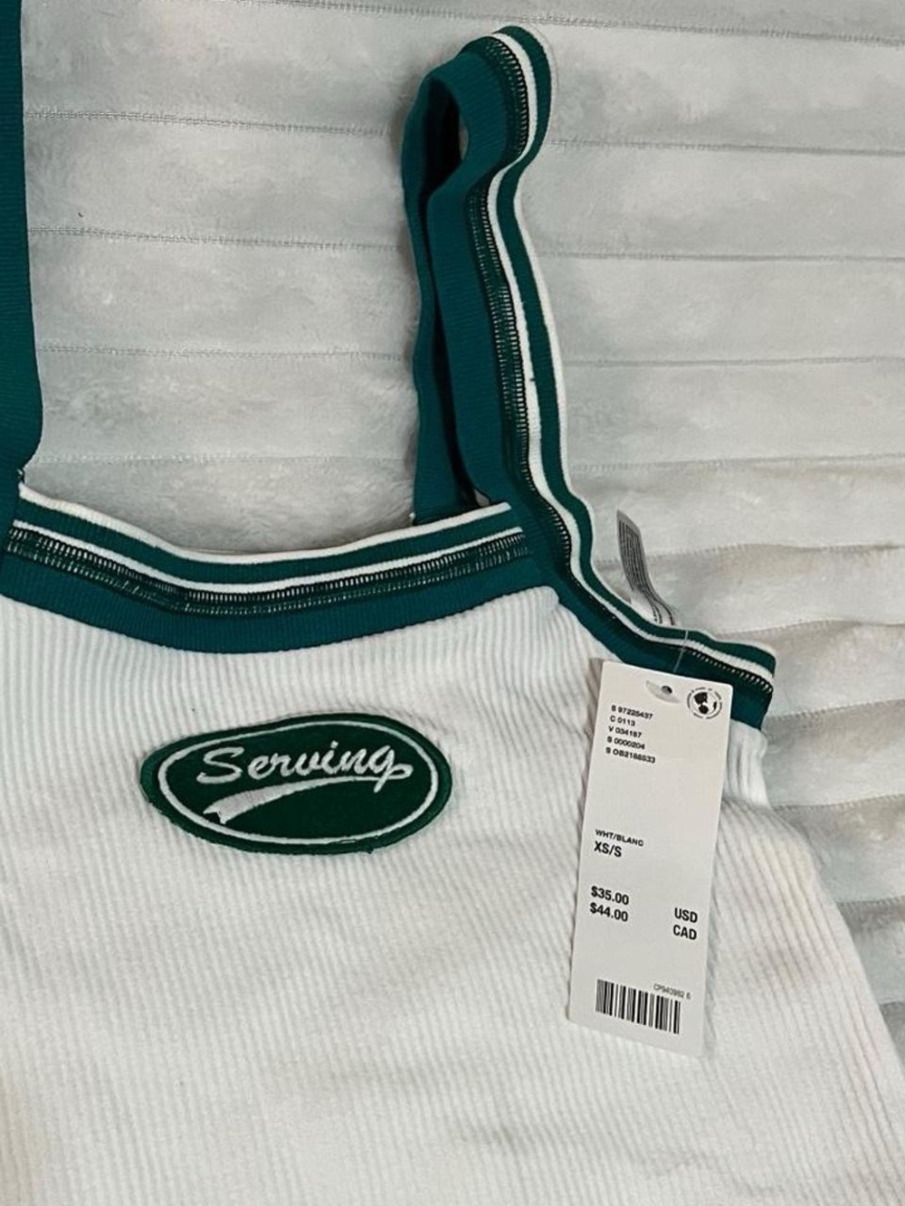 PacSun White Ribbed Tank Top "Serving" - Picture 4 of 5